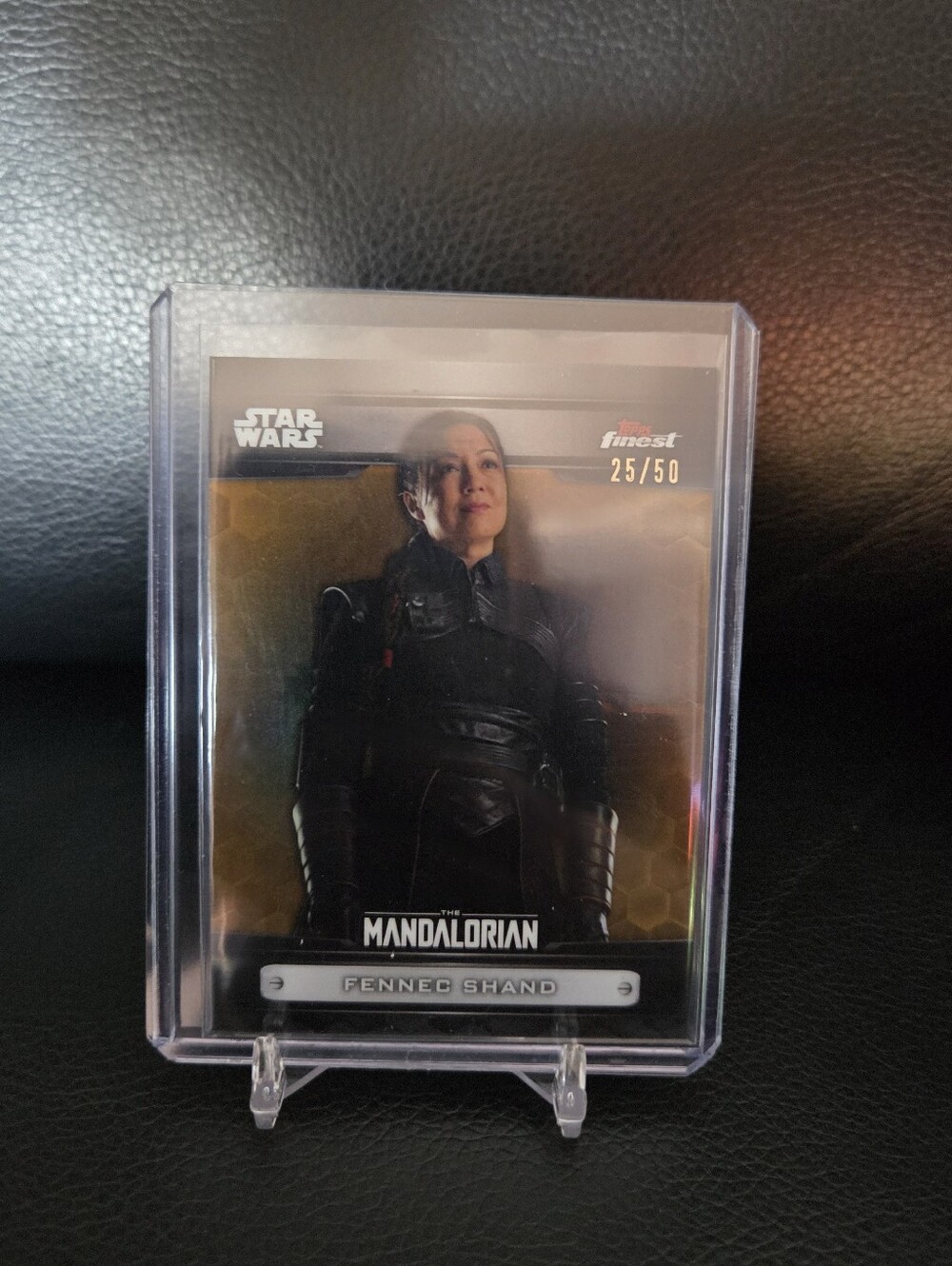 Topps Star Wars Finest The Mandalorian Fennec Shand Golden Refractor Card